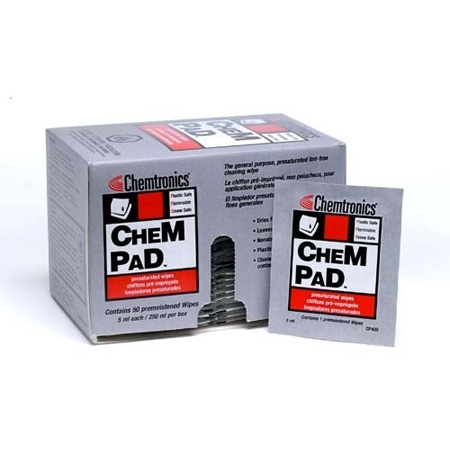 Chemtronics CP400 Chem Pad 3x4 Presaturated Isopropyl Wipe 91 Percent IPA - 50 Pack