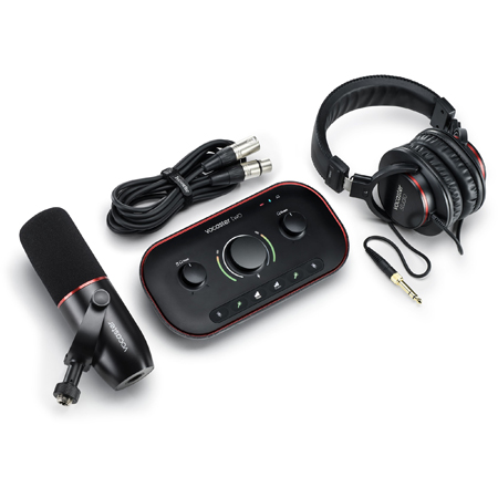 Focusrite VOCASTER-TWO-STUDIO 2x2 XLR Podcasting Audio Interface Kit with Studio Mic and Closed-back Headphones