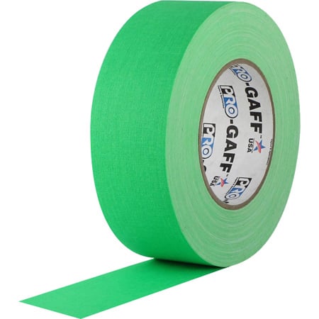 Pro Tapes 001UPCG150MFLGRN Pro Gaff Gaffers Tape FGT1-50 1 Inch x 50 Yards - Digital Key Fluorescent Green