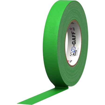 Pro Tapes 001UPCG150MFLGRN Pro Gaff Gaffers Tape FGT1-50 1 Inch x 50 Yards - Digital Key Fluorescent Green