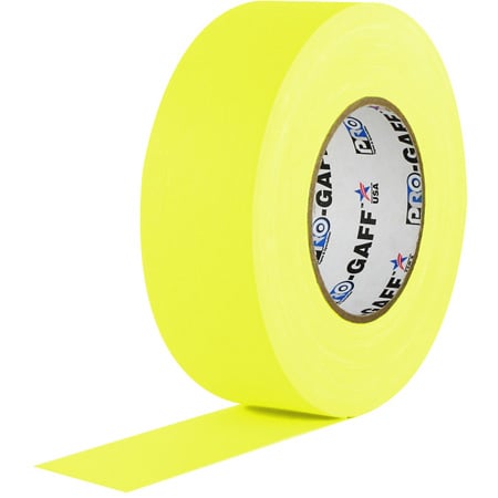 Pro Tapes 001UPCG150MFLYEL Pro Gaff Gaffers Tape 1 Inch x 50 Yards Fluorescent Yellow