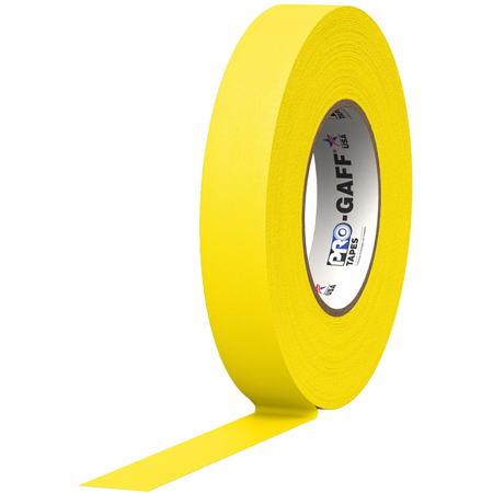 Pro Tapes 001UPCG150MFLYEL Pro Gaff Gaffers Tape 1 Inch x 50 Yards Fluorescent Yellow