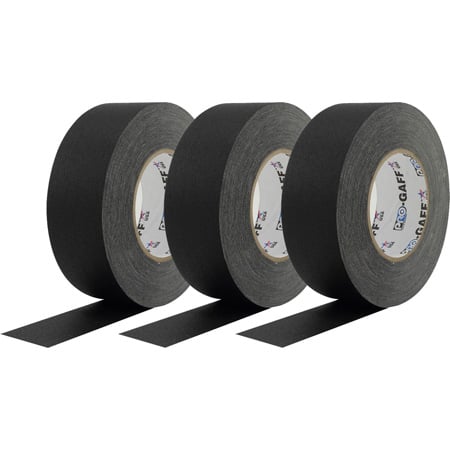 Pro Tapes Pro-Gaff Gaffers Tape BGT-60 3-Pack - 2 Inch x 55 Yards - Black