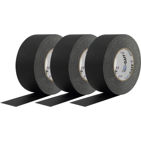 Pro Tapes Pro-Gaff Gaffers Tape BGT3-60 3-Pack - 3 Inch x 55 Yards - Black