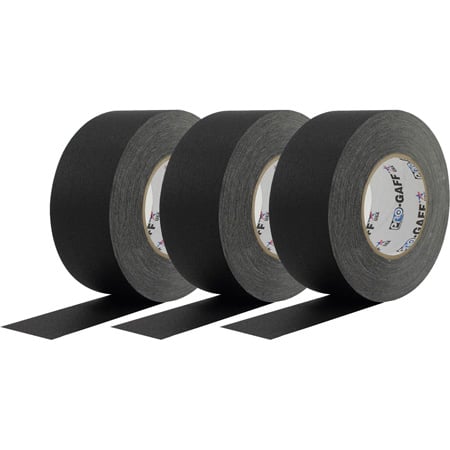 Pro Tapes Pro-Gaff Gaffers Tape BGT4-60 3-Pack - 4 Inch x 55 Yards - Black