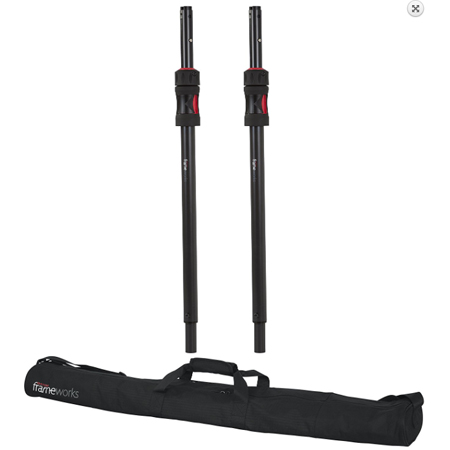 Gator GFW-ID-SPKRSPSET Frameworks ID Adjustable Speaker Sub Pole with Adapter for Traditional or M20 threaded Mount 2 PK