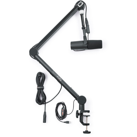 Gator Frameworks GFWMICBCBM4000 Pro Desktop Broadcast/Podcast Microphone Boom Stand with On-Air Indicator