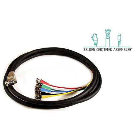 Laird HD5BNC-15HDM-150 Belden/Kings High Density VGA Male to 5-Channel BNC Male Breakout Cable - 150 Foot