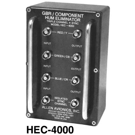 Allen Avionics HEC-4000 3 Channel 75 Ohm Hum Eliminator Plus Balanced Transformer Coupled Sync Channel