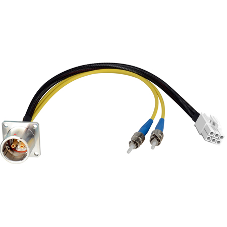 Camplex HF-EDWBP8ST-12IN LEMO EDW to Dual ST & 6-Pin RG MATE-N-LOCK Power Fiber Breakout Cable - 12 Inch