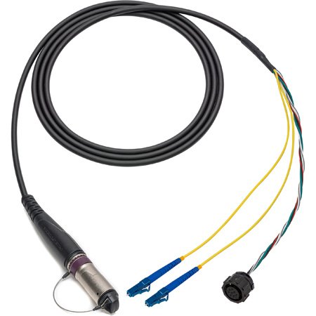 Camplex HF-NOFLC2-BO-006 Neutrik DRAGONFLY Female to Duplex LC & 8-Pin Amp In-Line Fiber Breakout Cable - 6 Foot