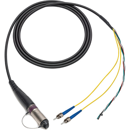 Camplex HF-NOFST4-BO-006 Neutrik DRAGONFLY Female to Dual ST & Blunt Lead In-Line Fiber Breakout Cable - 6 Foot
