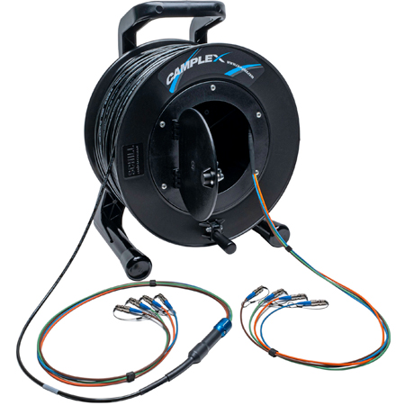 Camplex HF-TR04ST-1000 4-Channel ST Single Mode Fiber Optic Tactical Cable on Reel - 1000 Foot