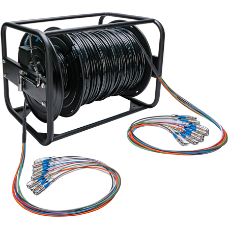 Camplex HF-TR08ST-2000 8-Channel ST Single Mode Fiber Optic Tactical Cable on Reel - 2000 Foot