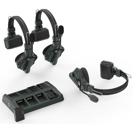 Hollyland SOLIDCOM C1-3S Full Duplex Wireless Intercom System with 3 Headsets - 1000 Foot Line-of-Sight