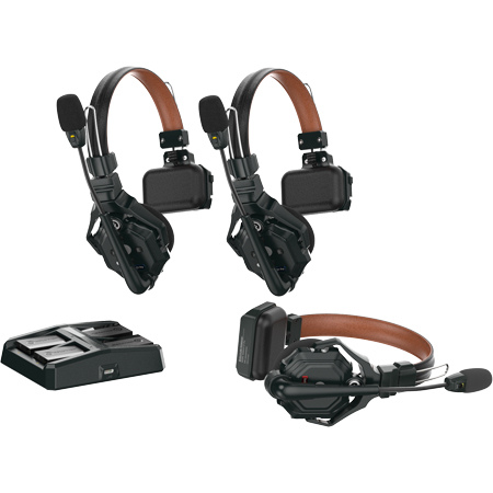 Hollyland Solidcom C1 Pro Full-Duplex ENC Wireless Intercom Headset System - includes Li-Ion Battery - 3 Headsets