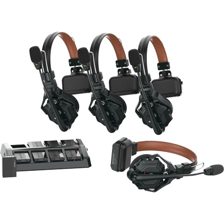 Hollyland Solidcom C1 Pro Full-Duplex ENC Wireless Intercom Headset System - includes Li-Ion Battery - 4 Headsets