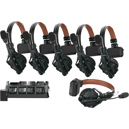 Hollyland Solidcom C1 Pro Full-Duplex ENC Wireless Intercom Headset System - includes Li-Ion Battery - 6 Headsets