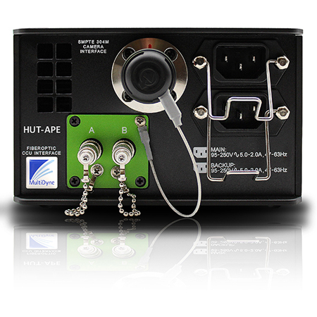 Multidyne HUT-APE Hybrid Universal SMPTE Camera Side Interface Transceiver with Power - 2x SingleMode ST Fiber
