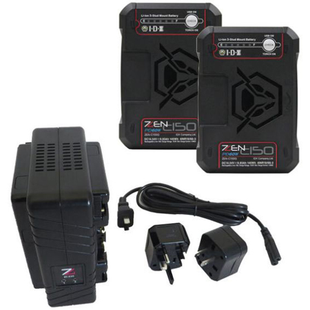 IDX ZC-2C150G Dual-Channel Li-Ion Battery Charger and 2 x ZEN-C150G Battery Kit