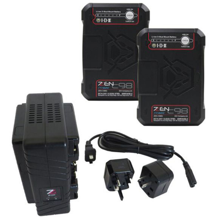 IDX ZC-2C98G Dual-Channel Li-Ion Battery Charger and 2 x ZEN-C98G Battery Kit