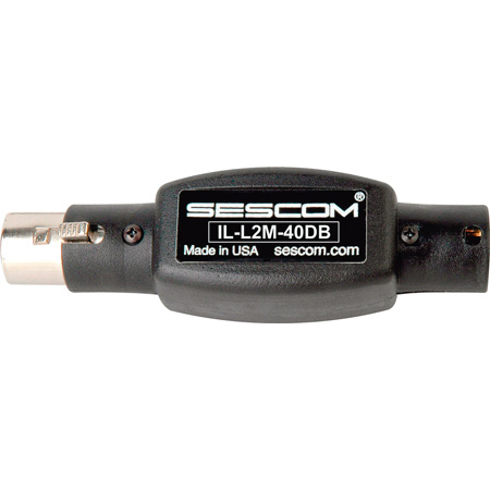 Sescom IL-L2M-40DB 40dB Inline Audio Pad - Line Level to Mic Level