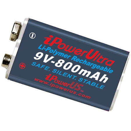 iPower Li-Polymer Rechargeable Battery - 9V 800mAh