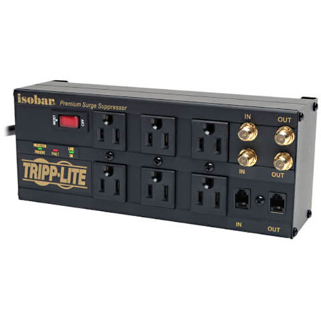 Tripp Lite ISOBAR6DBS 6 Outlet Surge with 2 RJ11 & 4 Coax