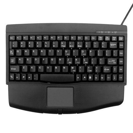 Solidtek KB-540BU USB Mini Portable Keyboard w/Touchpad - 88 Keys - Wired - Black