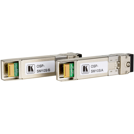 Kramer OSP-SM10S Optical SFPplus Transceiver Pair over 10G 1270/1330nm w/ LC Simplex Singlemode Fiber Connection