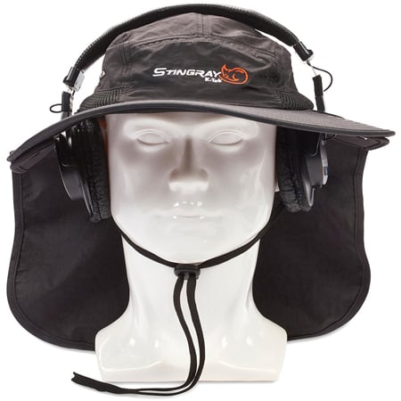 K-Tek KSH2 Stingray SunHat - Sun-Protection to Wear with Headphones - One Size Fits All - Black