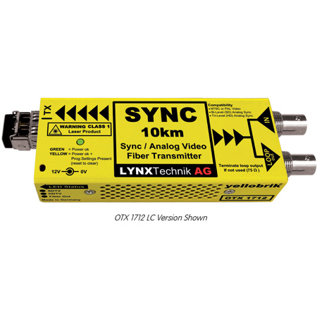 LYNX Technik Yellobrik OTX 1712 Analog Video/Sync 10km Singlemode 1310nm Fiber Transmitter - LC Connector