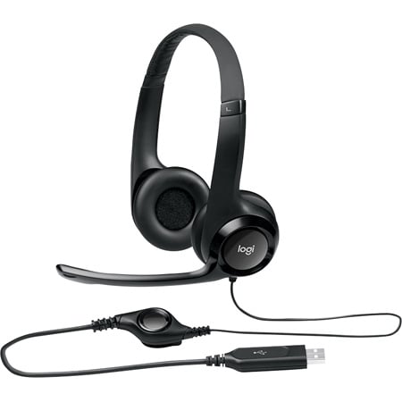 Logitech 981-000014 Padded H390 USB Headset - Stereo - USB - Wired - Over-the-head - Binaural - Noise Cancelling Mic