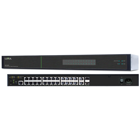 Luxul AMS-2624P AV Series 26-port/24 PoE+ Gigabit Managed Switch with US Power Cord