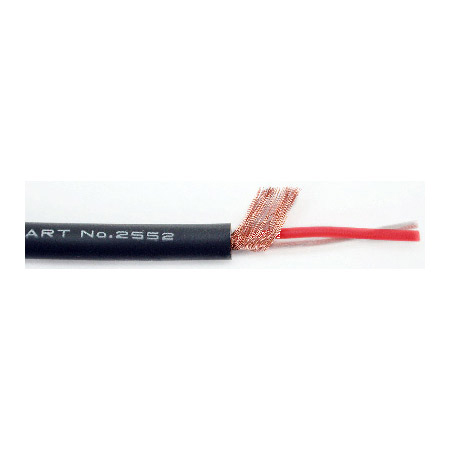 Mogami W2552 Flexible 2-Conductor 25AWG General Purpose Mic Cable Black Per Foot