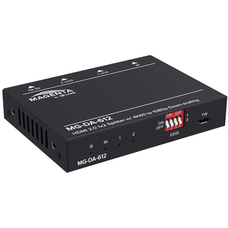 Magenta Research MG-DA-612 1x2 4K60 HDMI 2.0 Ultra Slim Splitter with HDCP 2.2 and Down Scaling