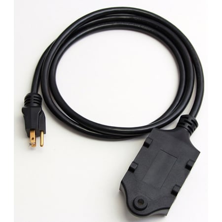 Milspec D19005771 12/3 Quad-Box with 20-Amp Receptacles Black 6 Foot