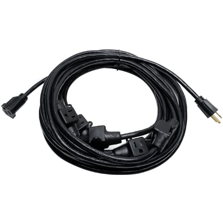 Milspec D19006339 Multi-Outlet 14/3 AC Distribution Extension Cord Black 32.5 Foot