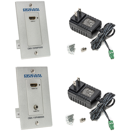 Ocean Matrix HDMI Over IP PoE Wall Plate Extender Kit