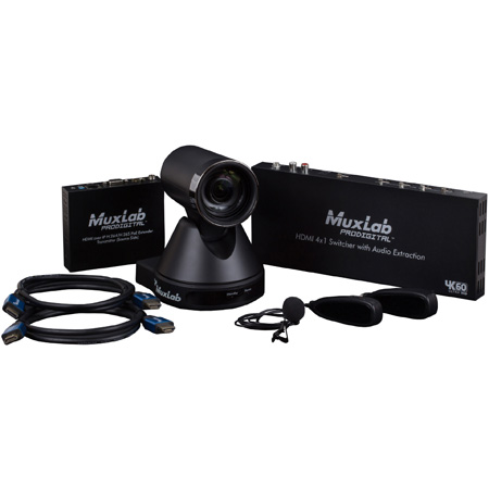 MuxLab 500785 4K Live Streaming Kit - 500791 Single Camera and 4x1 HDMI Switcher/MuxStream Control App