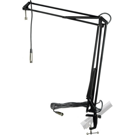 MXL BCD Stand Articulating Mic Boom Arm Radio DJ/Talk Show/Podcast/Voiceover Desktop Stand with 12 ft Mic Cable - Black