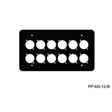 Mystery FP-4G-12-B 4-Gang Black Wall Panel 12 Each Neutrik D