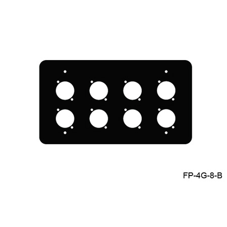 Mystery Electronics FP-4G-8-B 4-Gang Black Wall Panel 8 Each Neutrik D