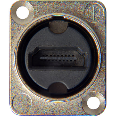 Neutrik NAHDMI-W HDMI 2.0 Feedthrough Adaptor - IP65 Rated -  D-Shape - Nickel