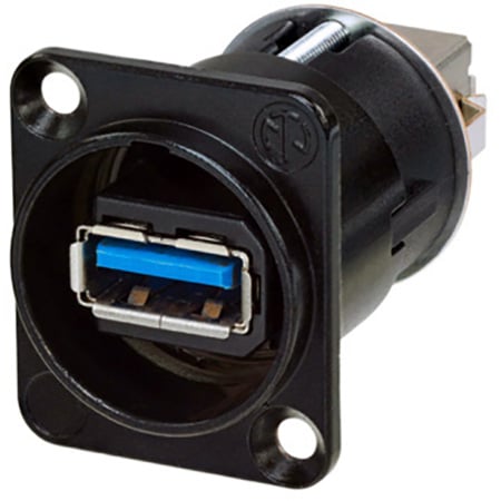 Neutrik NAUSB3-B Feed Through USB 3.0 Compatible - Reversible - Black