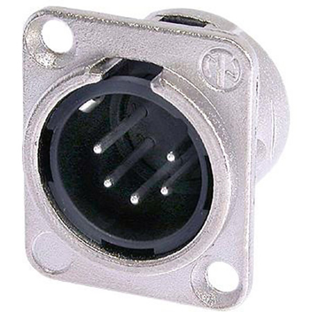 Neutrik NC5MD-L-1 5-Pin XLR Male Panel/Chassis Mount Connector - Nickel/Silver