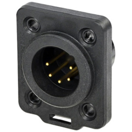 Neutrik NC5MDX-TOP Receptacle TOP Series 5-pin Male Chassis Connector - Solder - Nickel/Gold - IP65 and UV Rated
