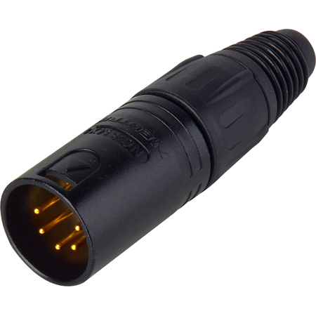 Neutrik NC5MX-B 5-Pin XLR-M Cable Plug - Black Shell & Gold Contacts