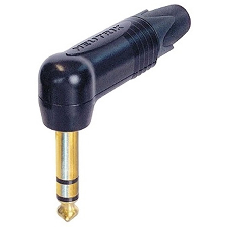 Neutrik NP3RX-B Stereo Right Angle 1/4 Inch Plug w- Gold Contacts & Black Shell