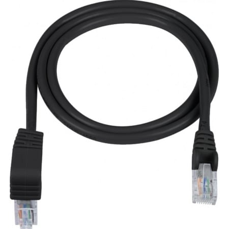 NTI CAT5E-DAS-9-Black CAT5e Down Angle to Straight Cable - Black - 9 Feet